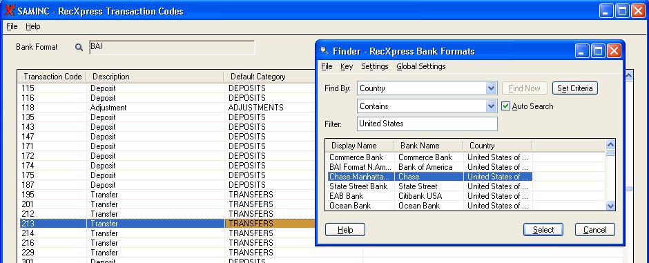 Transaction Codes