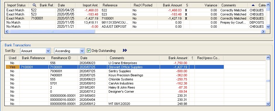 RecXpress Matching